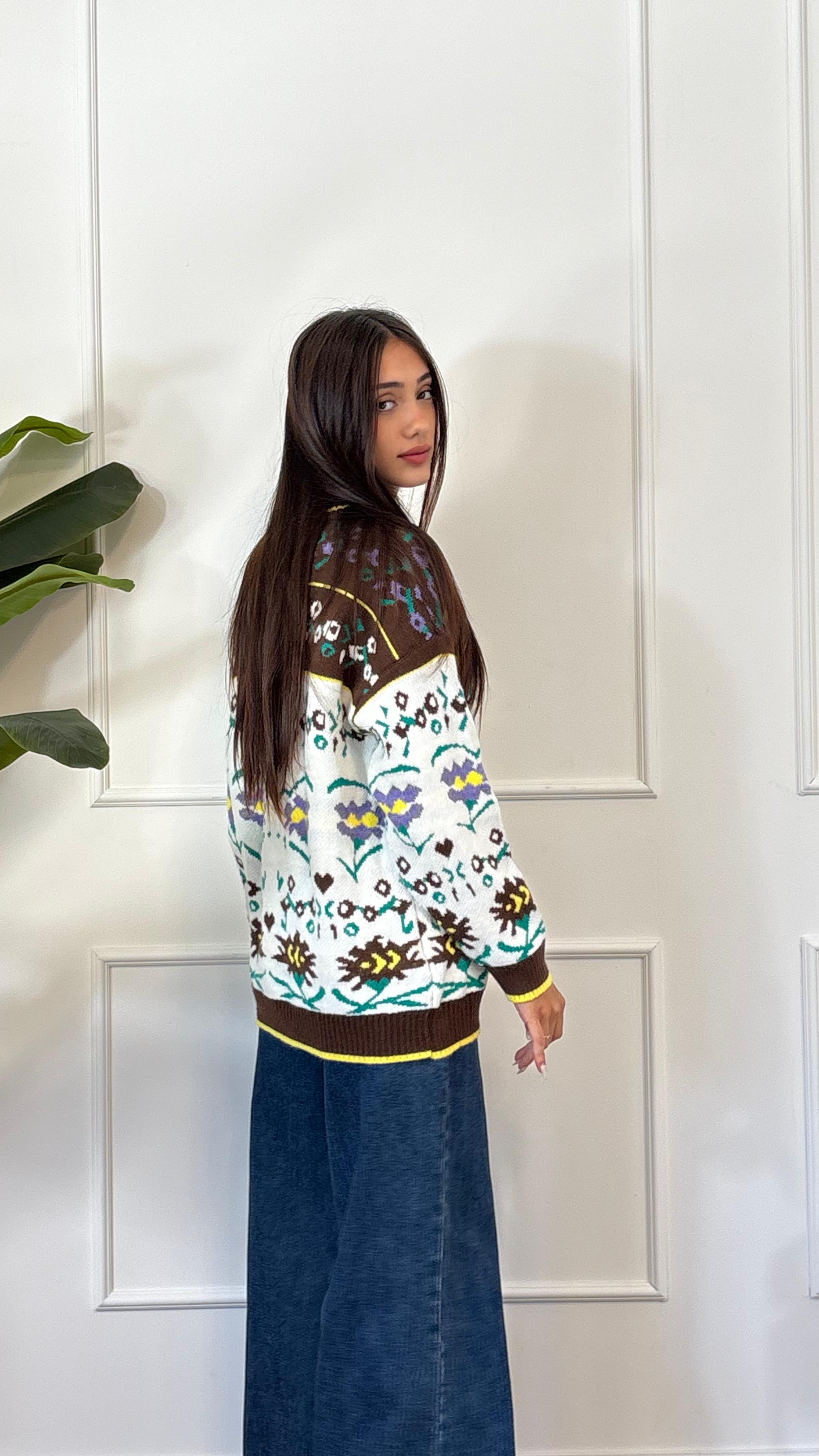 MAGLIONE MARRONE FANTASIA 1142 NEW