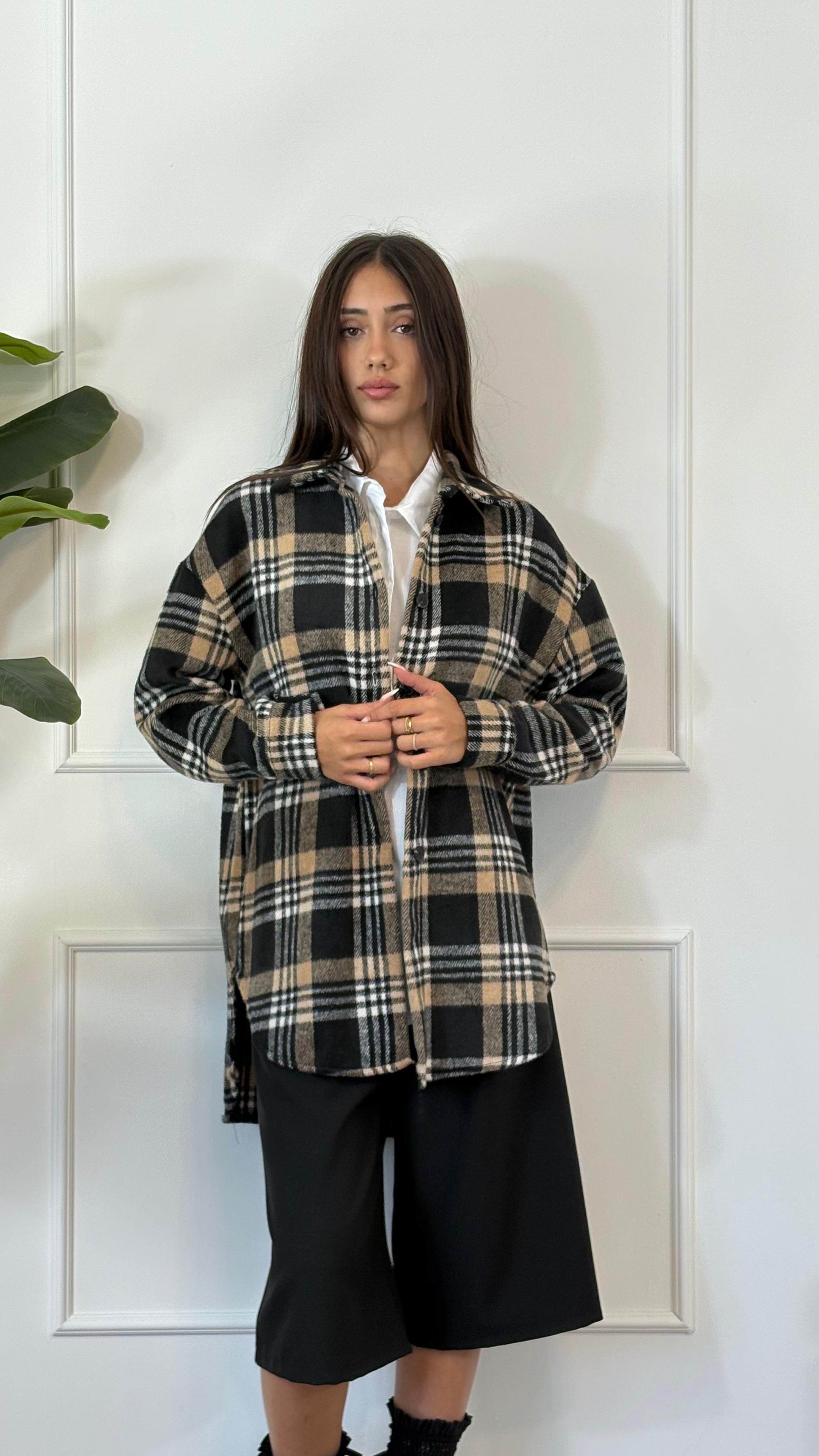 CAMICIA A QUADRI MARRONE 36333 NEW