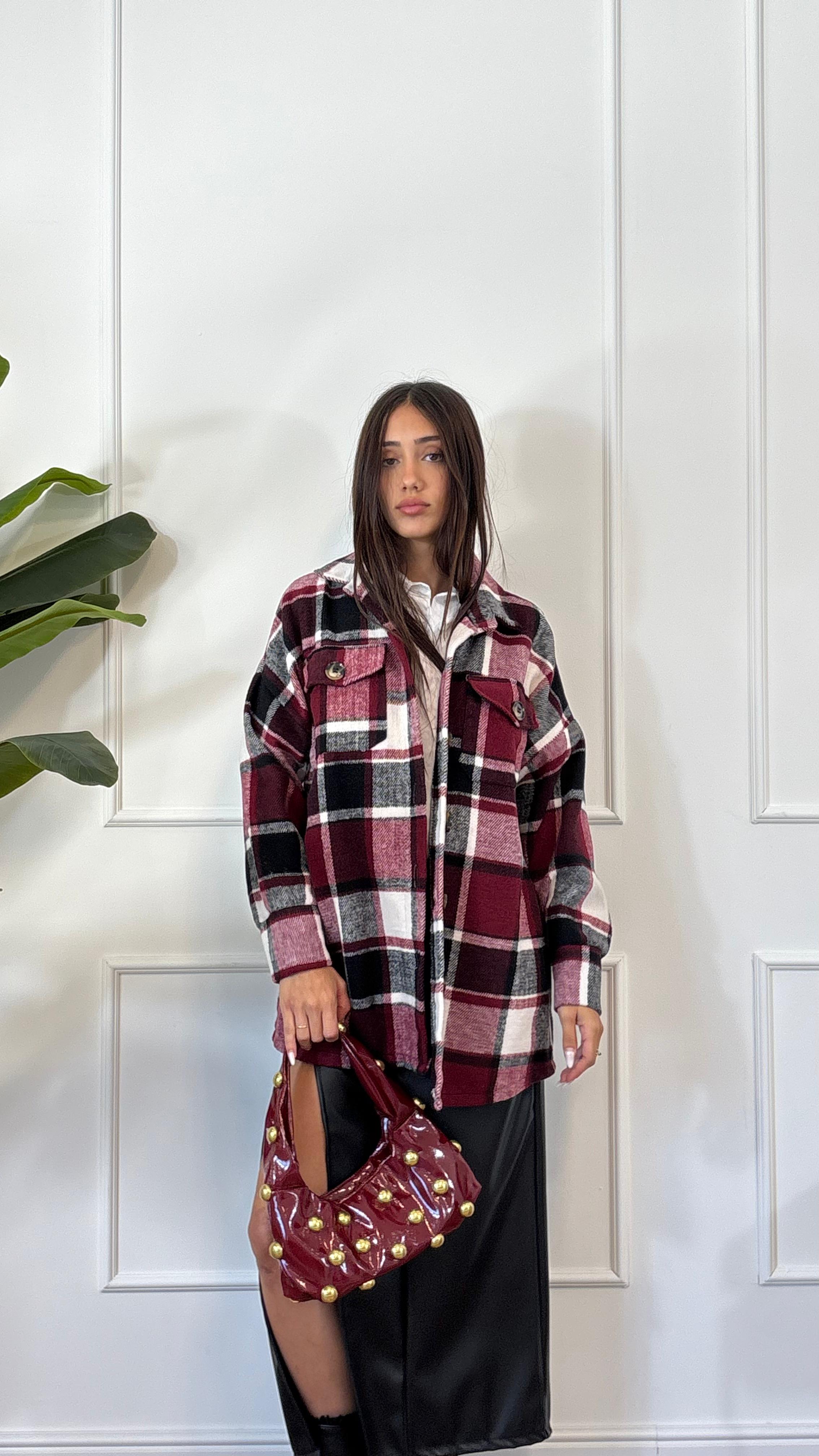 CAMICIA A QUADRI BORDEAUX 5056 NEW
