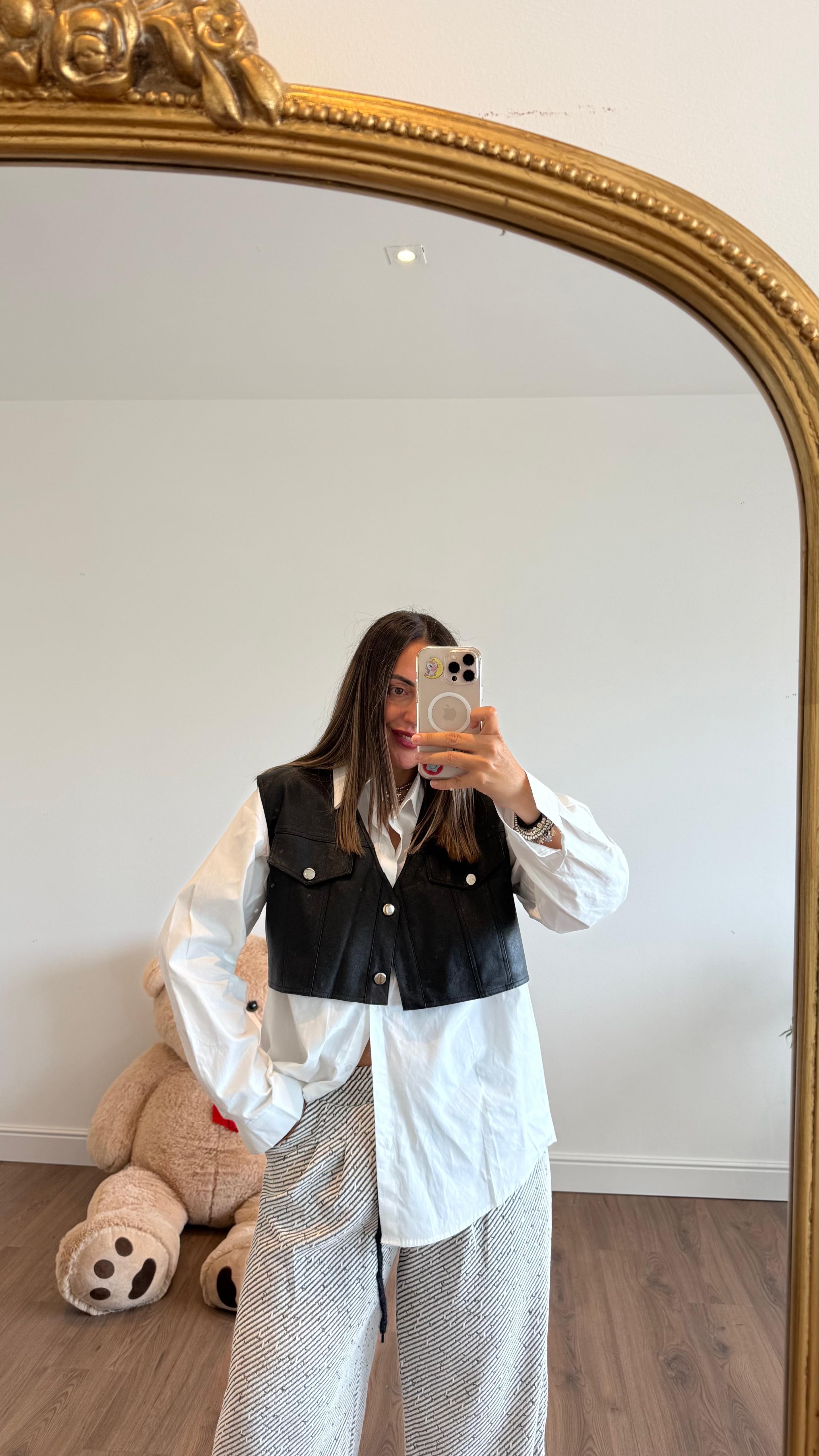 CAMICIA CON GILET ECOPELLE 15657 NEW