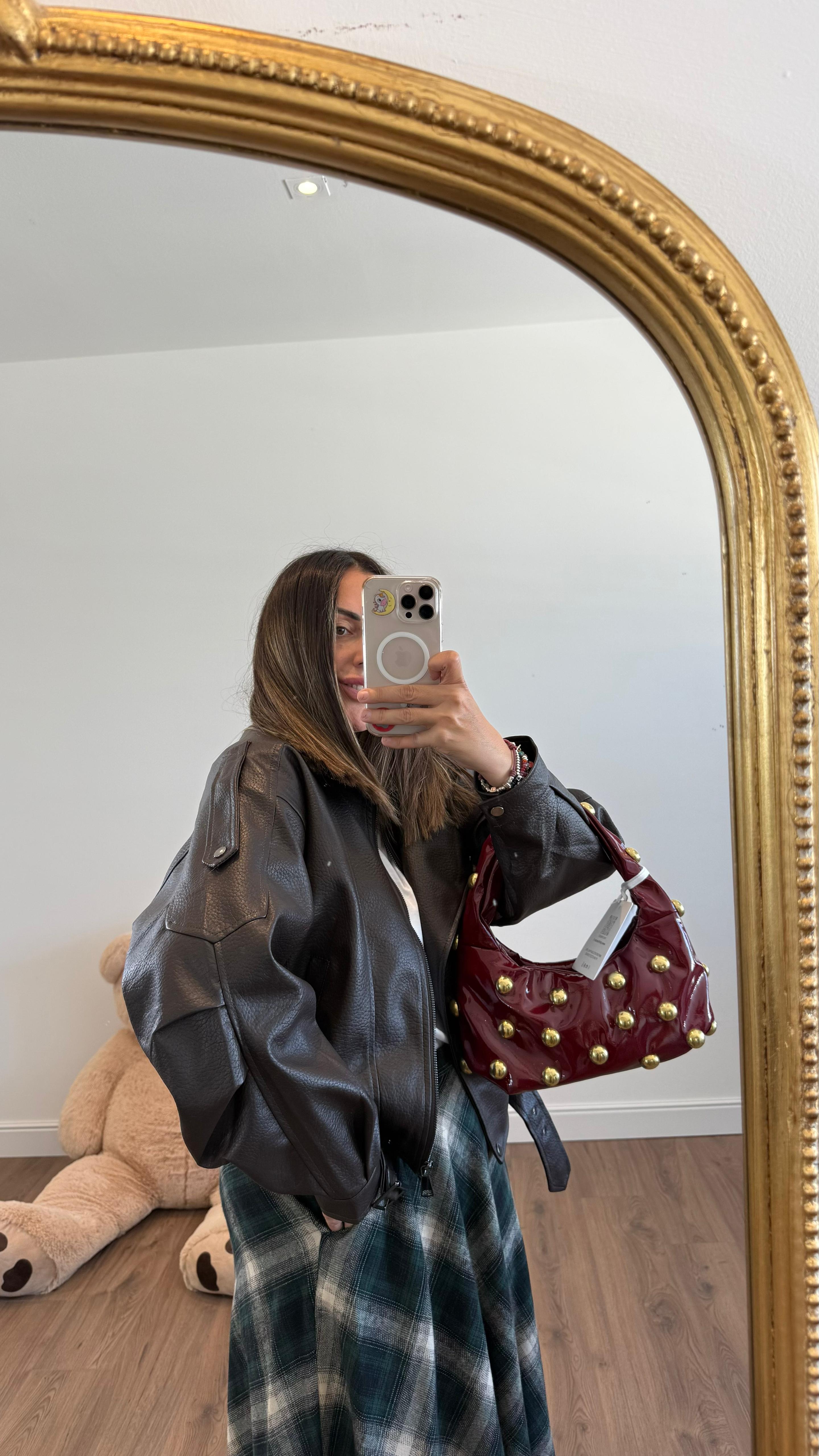 GIACCA ECOPELLE MARRONE OVER 16162 NEW