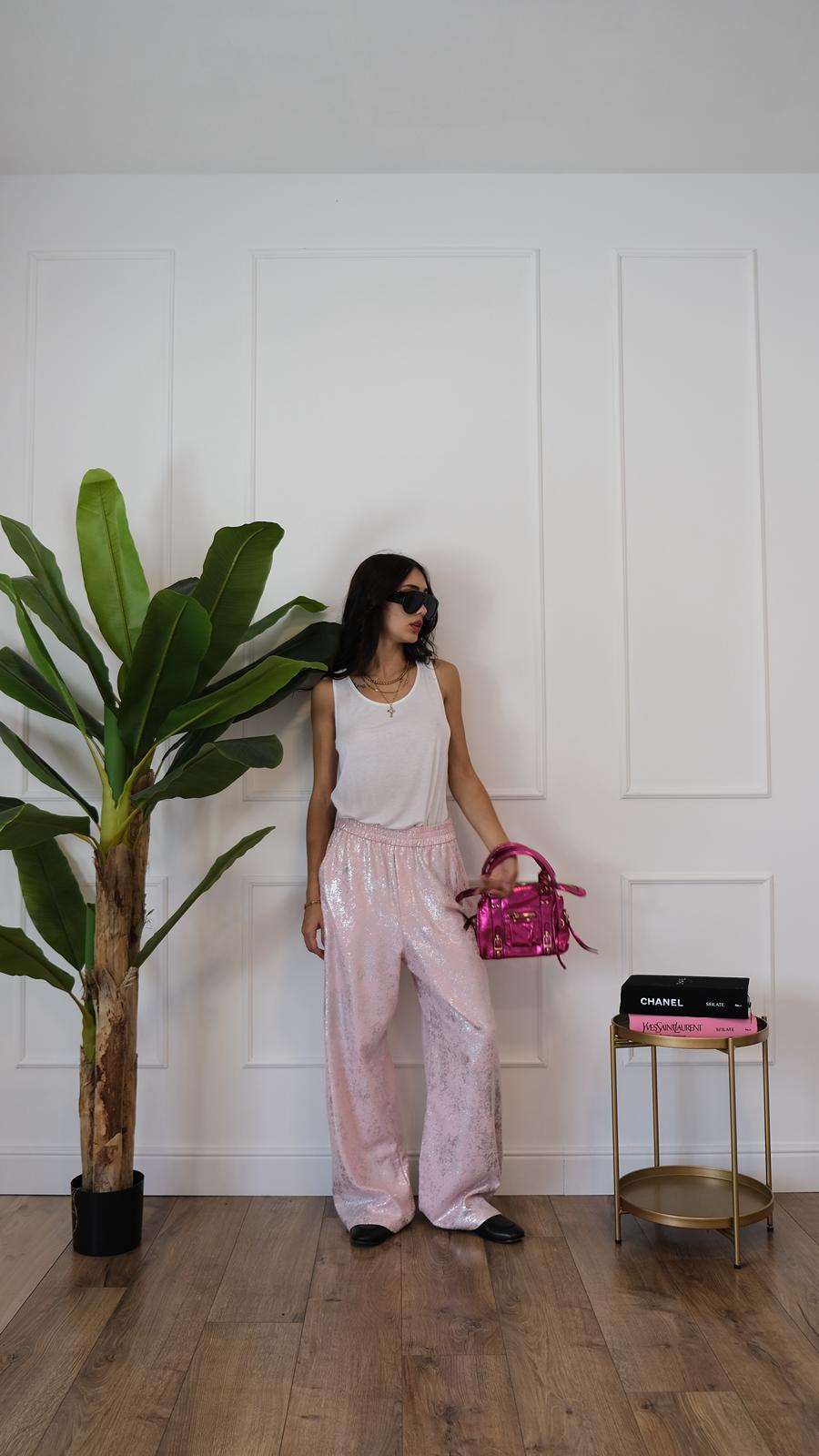 PANTALONE LAMINATO ROSA ME0016 NEW