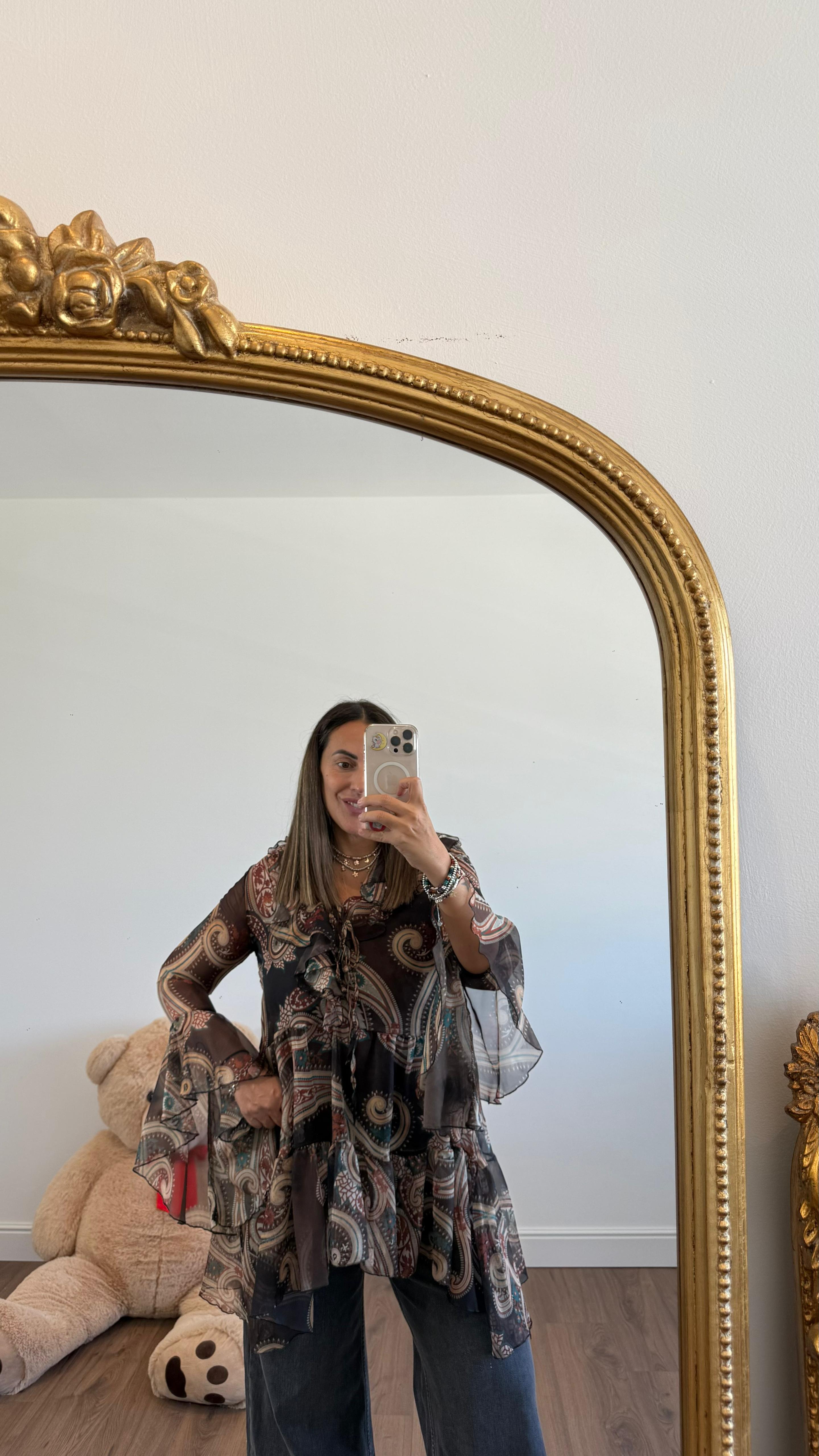 ABITO/ CAMICIA FANTASIA MARRONE 4708 NEW