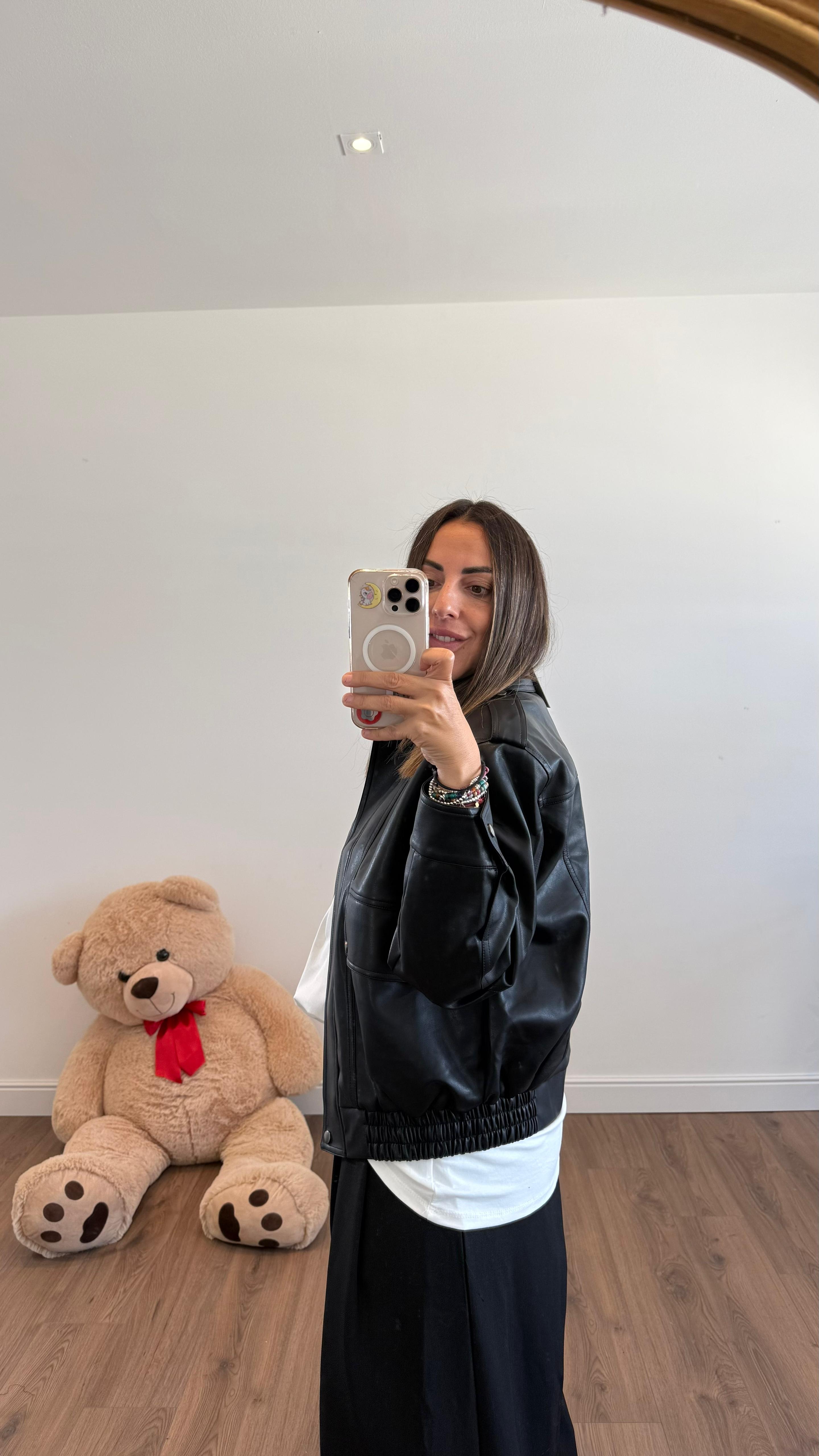 GIACCA ECOPELLE NERA 5482 NEW