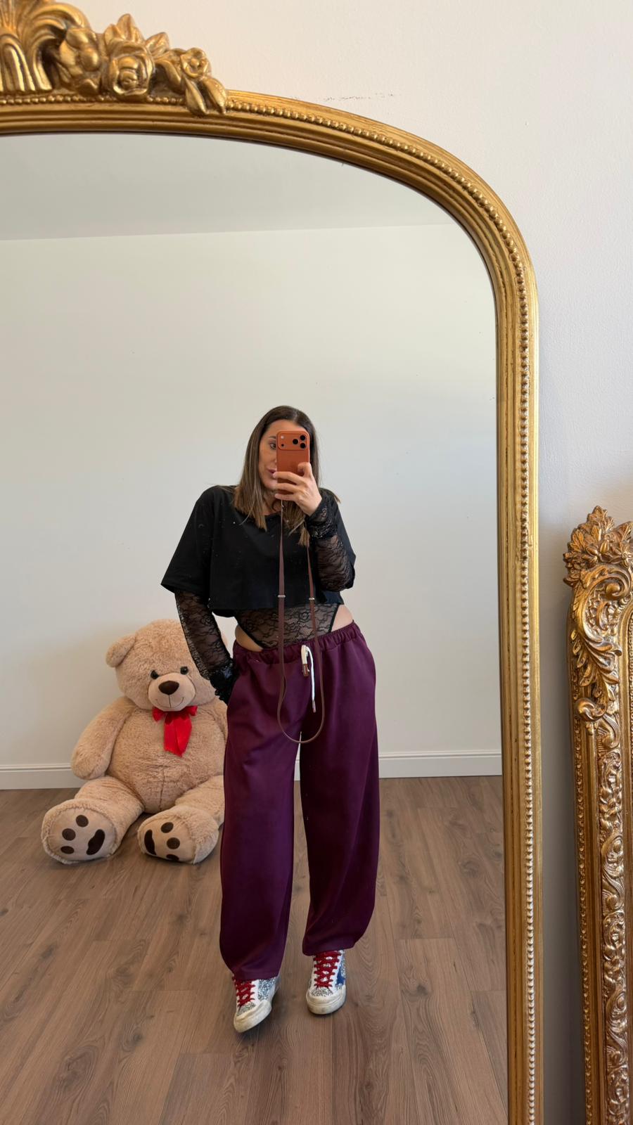 PANTALONE DELLA TUTA BORDEAUX 13159 NEW