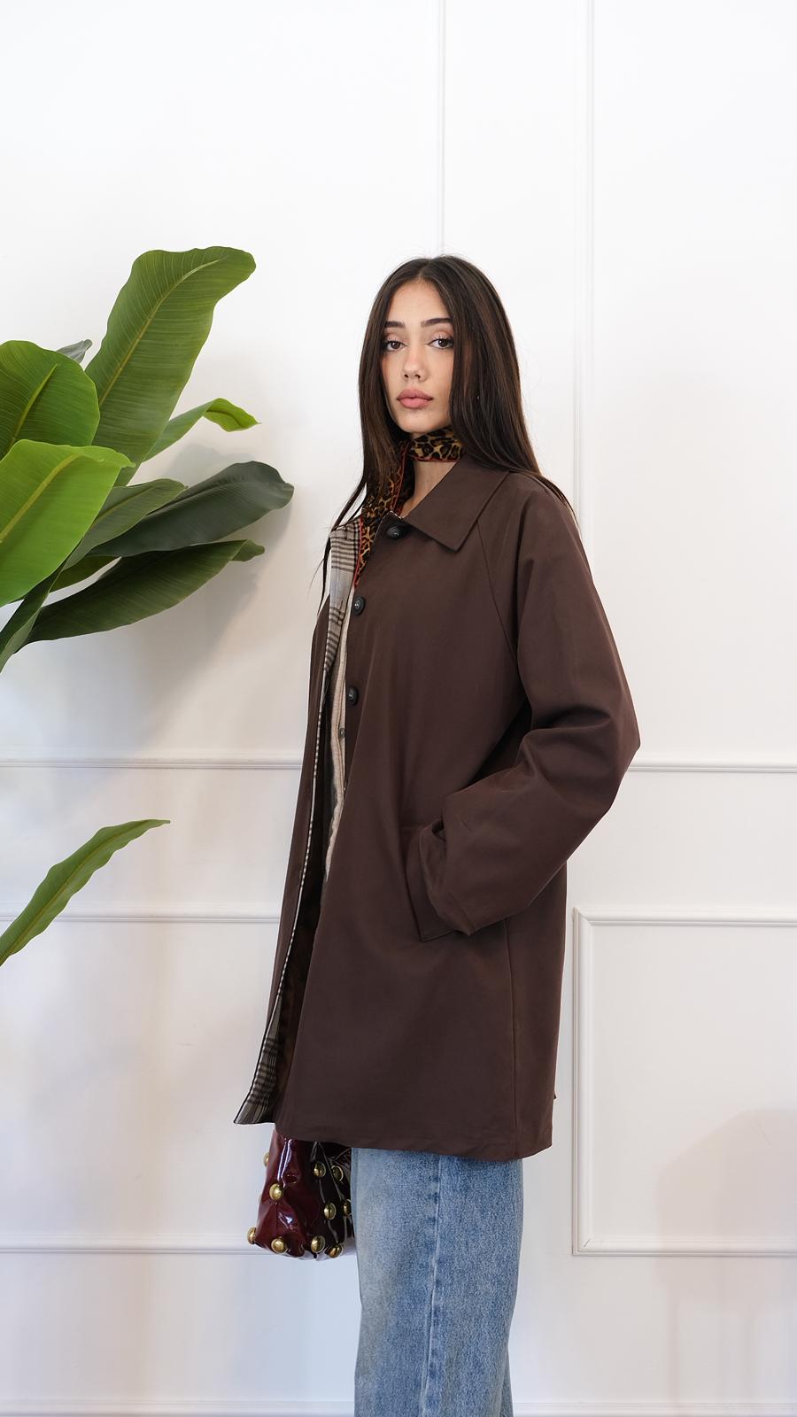 GIACCA LUNGA MARRONE 82561 NEW