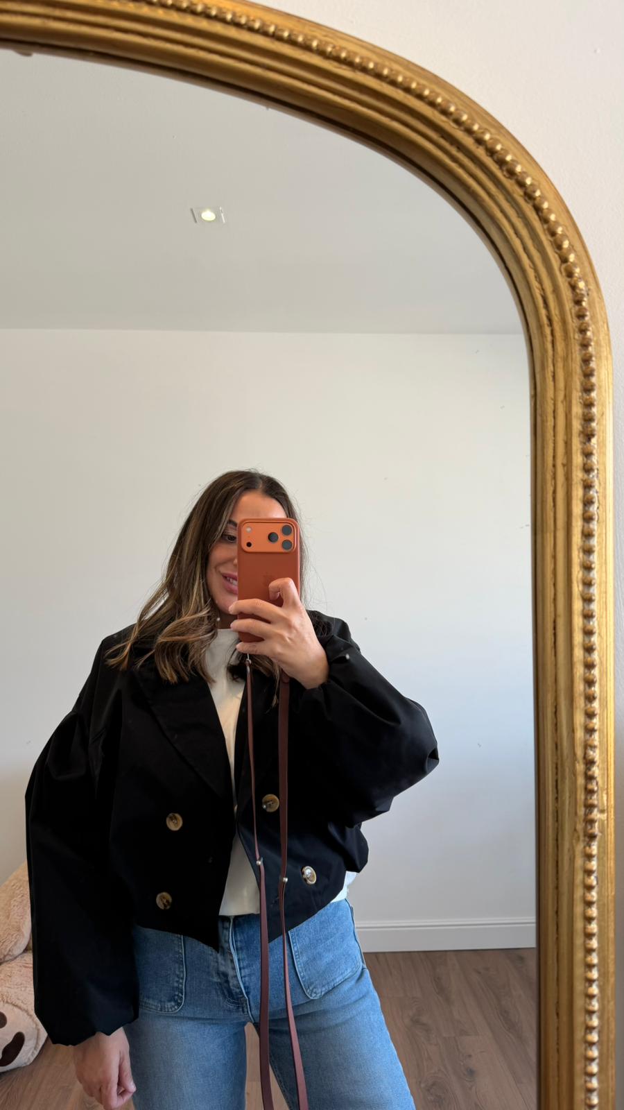 TRENCH CORTO NERO 485 NEW