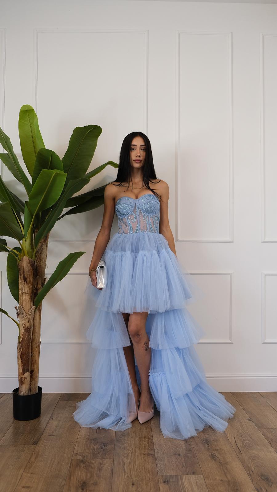 ABITO SCOLLO A CUORE GLITTER 97331 NEW