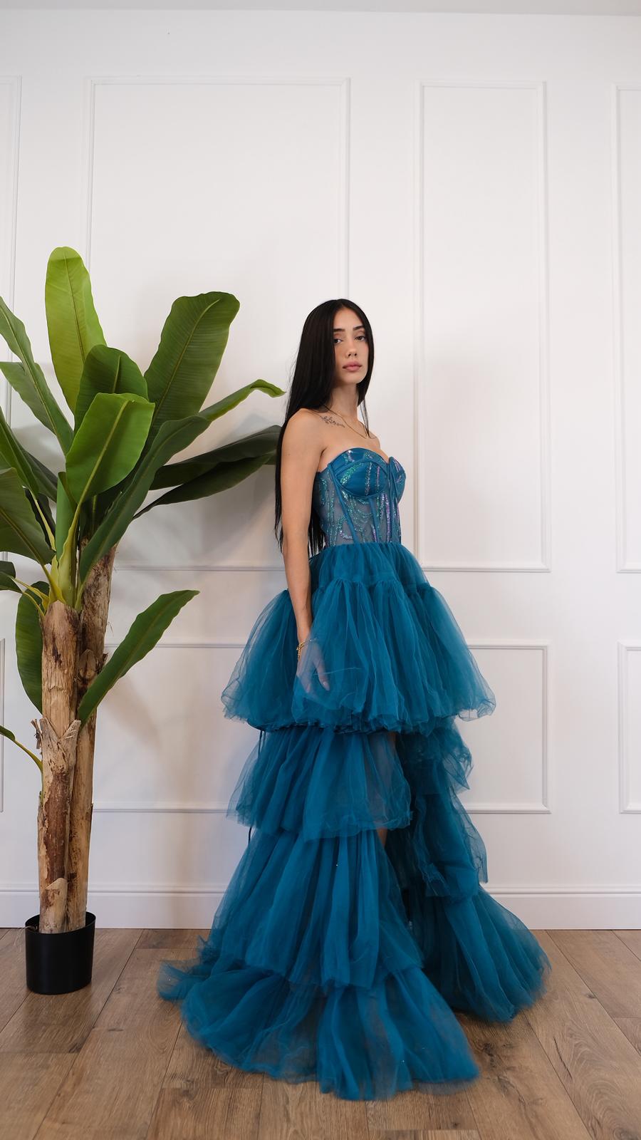 ABITO SCOLLO A CUORE GLITTER 97331 NEW