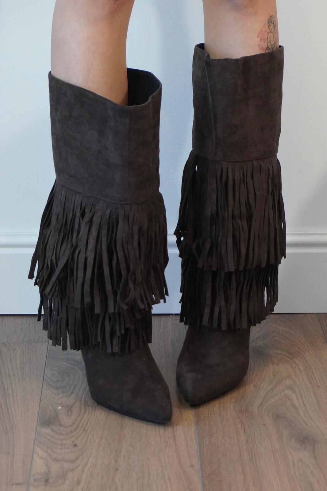 STIVALE CAMOSCIO FRANGE 52207 NEW