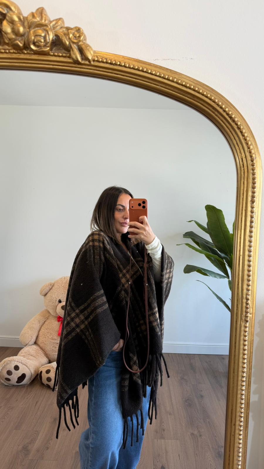 MANTELLA MARRONE QUADRETTI 11008 NEW