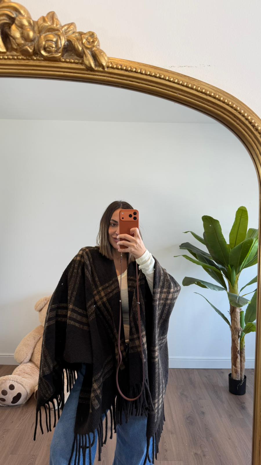 MANTELLA MARRONE QUADRETTI 11008 NEW