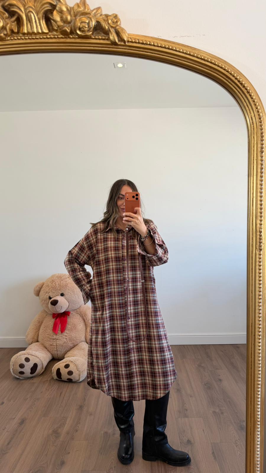 MAXI ABITO A CAMICIA C3179 NEW