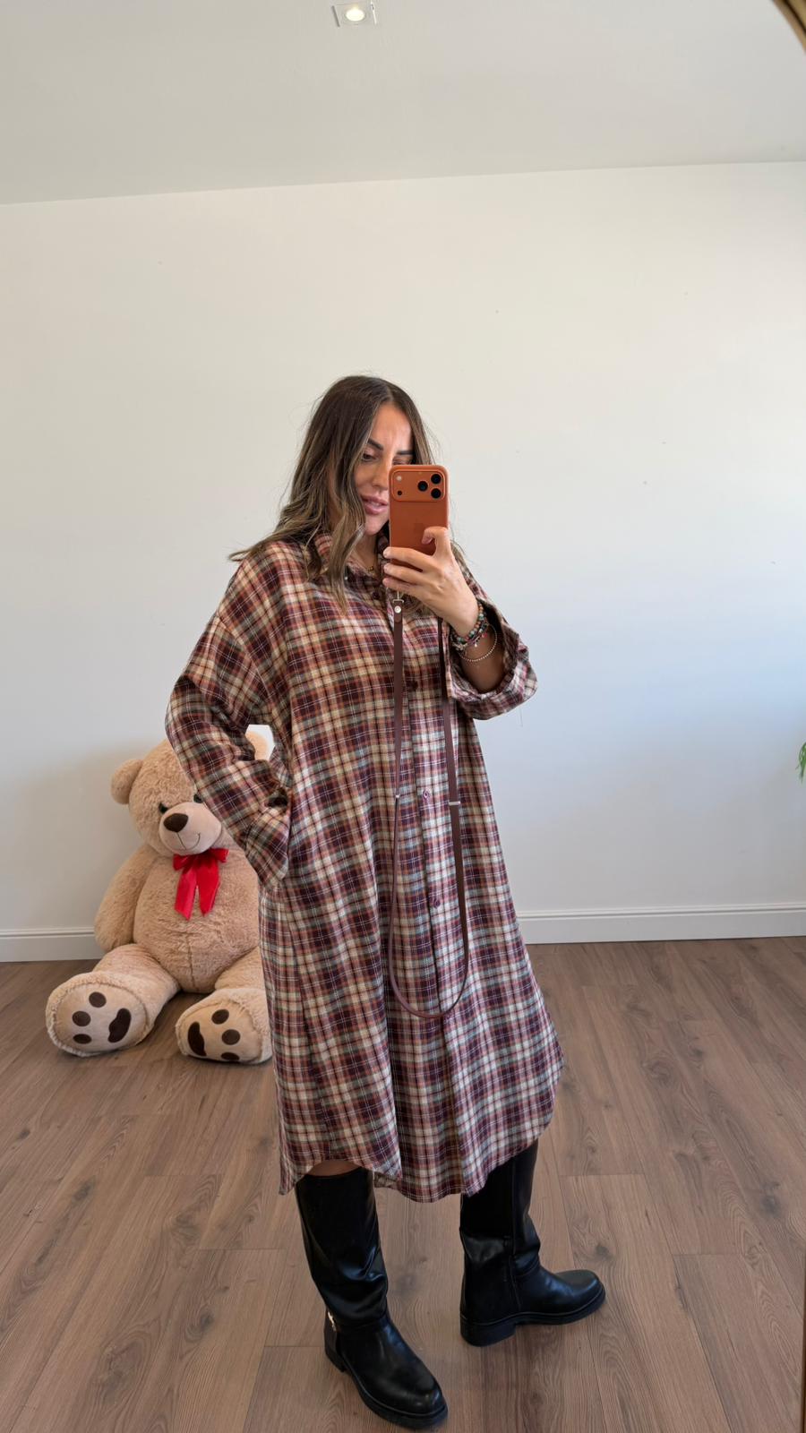 MAXI ABITO A CAMICIA C3179 NEW