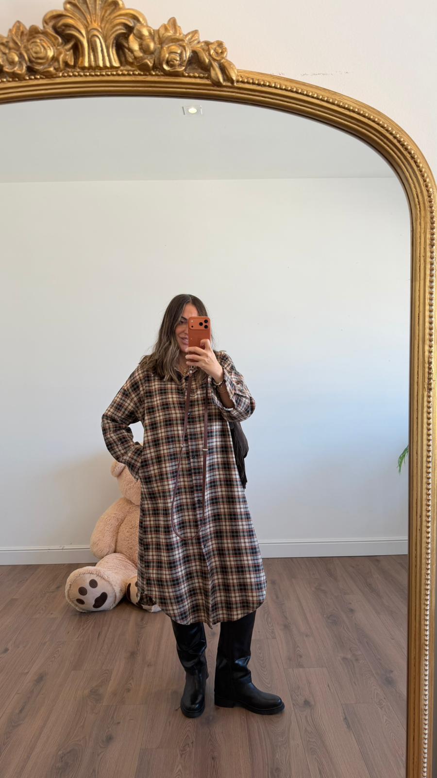 MAXI ABITO A CAMICIA C3179 NEW